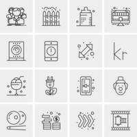 16 iconos de negocios universales vector ilustración de icono creativo para usar en proyectos relacionados con la web y dispositivos móviles