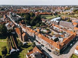Drone view of the town of Bruges, Belgium photo