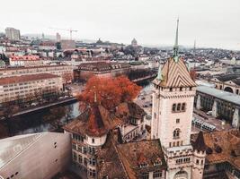 Aerial photo of the Swiss National Museum in Zurich, Switerland