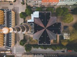 Church of Our Saviour, Vor Frelsers Kirke, in Copenhagen, Denmark by Drone photo