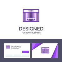 tarjeta de visita creativa y plantilla de logotipo barra de código de barras código de compras ilustración vectorial vector