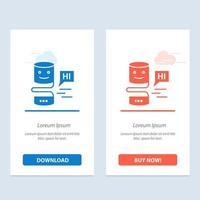 interfaces conversacionales interfaz conversacional big think azul y rojo descargar y comprar ahora plantilla de tarjeta de widget web vector