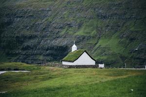 saksunar kirkja en saksun, las islas feroe foto