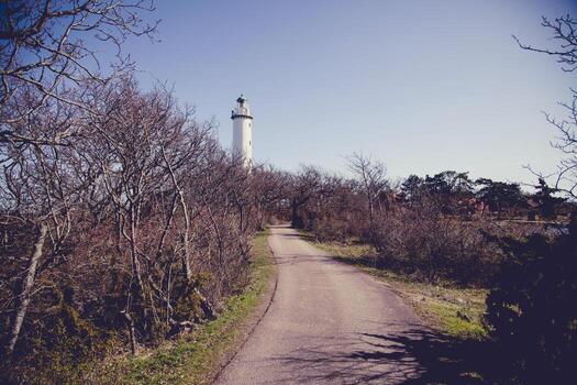 Lange Erik lighthouse in the north of Oland, Sweden photo