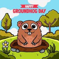 Groundhog Day with Empty Text Concept Art vector