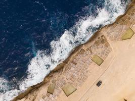 Drone views of salt pans in Gozo, Malta photo
