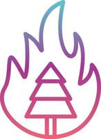 Burning Tree Vector Icon Design