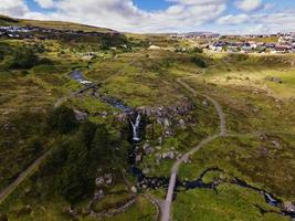 The Svartafoss Waterfall in Torshavn, Faroe Islands photo