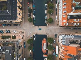 Christianshavn Canal in Copenhagen, Denmark by Drone photo