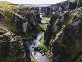 Fjadrargljufur Canyon on the South Coast of Iceland photo