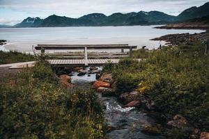 playa de rorvikstranda en las islas lofoten en noruega foto