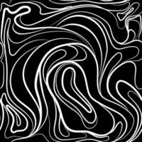 textura de líneas distorsionadas abstractas con rayas onduladas monocromáticas en negrita vector patrón sin costuras.fondo creativo con líneas rizadas blancas sobre fondo negro.efecto de distorsión de diseño de rayas decorativas