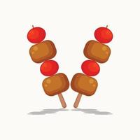 Satay Indonesia Food. Design with cartoon. vector