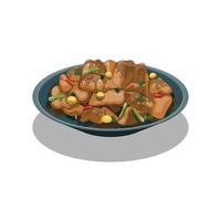 Kung Pao Chicken background. Design with cartoon style. vector