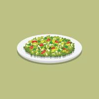 Tabbouleh. Design with cartoon style. vector