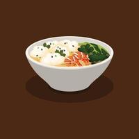 Wonton Noodles background. Design with cartoon style. vector