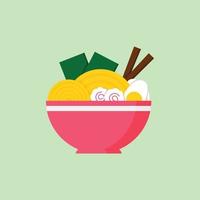 Ramen Japan Food. Design with cartoon. vector