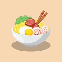 ramen comida japonesa. diseño con dibujos animados. vector
