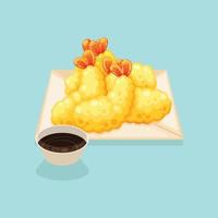 fondo de tempura. diseño con estilo de dibujos animados. vector