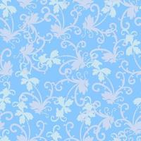 Abstract flowers, flat seamless pattern on blue background for fashion textiles, graphics, backgrounds and crafts vector