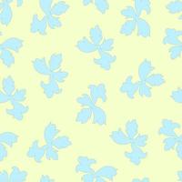 seamless, patrón, extracto, azul pálido, flor, en, un, fondo amarillo vector