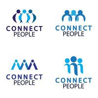 People Connect logo design template. connection logo for business vector