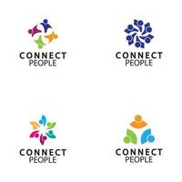 la gente conecta la plantilla de diseño del logotipo. logotipo de conexión para empresas vector