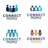 People Connect logo design template. connection logo for business vector