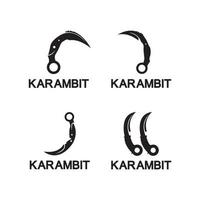 Karambit knife icon logo design vector template