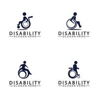 Passionate Disability People Support Logo. Wheel Chair Logo Illustration. vector