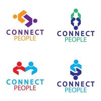 People Connect logo design template. connection logo for business vector