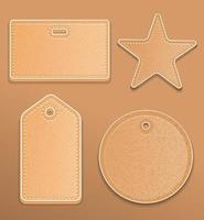 blank tag in leather effect isolated vector