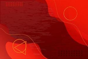 Vintage red abstract background for social media, web sites. Wavy shapes vector