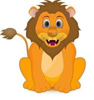 cartoon lion adorable isolated white background vector