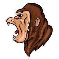 Gorilla Head Illustration Design vector