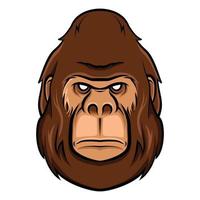 Flat Face Gorilla Illustration vector