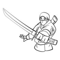 diseño de ilustración vectorial ninja vector