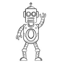 Robot Black and White Illustration vector