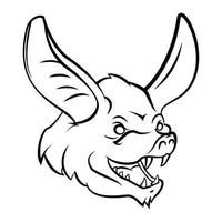 Bat Head Illustration Design vector