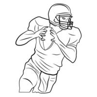 American Football Player Black and White vector