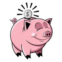 Happy Piggy Bank Illustration vector