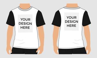 Short sleeve t shirt vector illustration mock up template For Men's and boys. Apparel Design Cad front and back views easy edit and customizable.