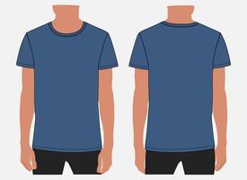 Short sleeve t shirt vector illustration mock up template For Men's and boys.