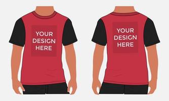 Short sleeve t shirt vector illustration mock up template For Men's and boys.