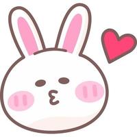 Cute and adorable little rabbit doodle illustration vector