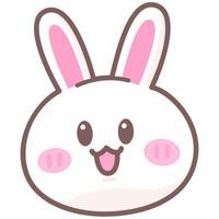 Cute and adorable little rabbit doodle illustration vector