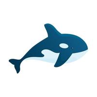 cute sea animal illustration with gradient color vector