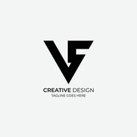 V F Minimalist and modern vector logo design suitable for business and brands