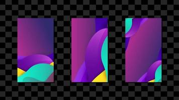 Set Of Vertical Purple Abstract Background used for Social Media Template Design, Poster, Flyer vector