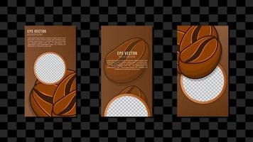 Coffee Vertical Social Media Template Design Abstract Background EPS 10 Vector used for Cafe Coffee Shop Banner